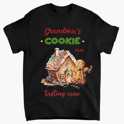 Grandma's Cookie Tasting Crew - Personalized Custom T-Shirt - Christmas Gift For Grandma, Mom, Family Members