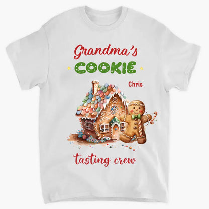 Grandma's Cookie Tasting Crew - Personalized Custom T-Shirt - Christmas Gift For Grandma, Mom, Family Members