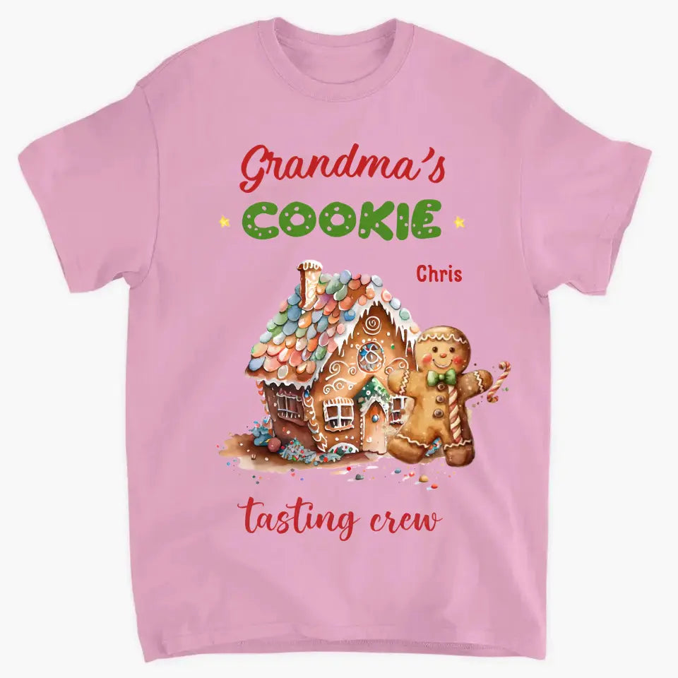 Grandma's Cookie Tasting Crew - Personalized Custom T-Shirt - Christmas Gift For Grandma, Mom, Family Members