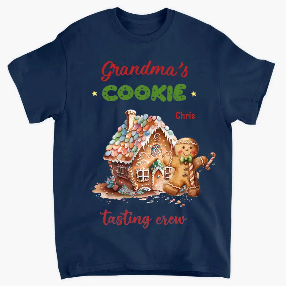 Grandma's Cookie Tasting Crew - Personalized Custom T-Shirt - Christmas Gift For Grandma, Mom, Family Members