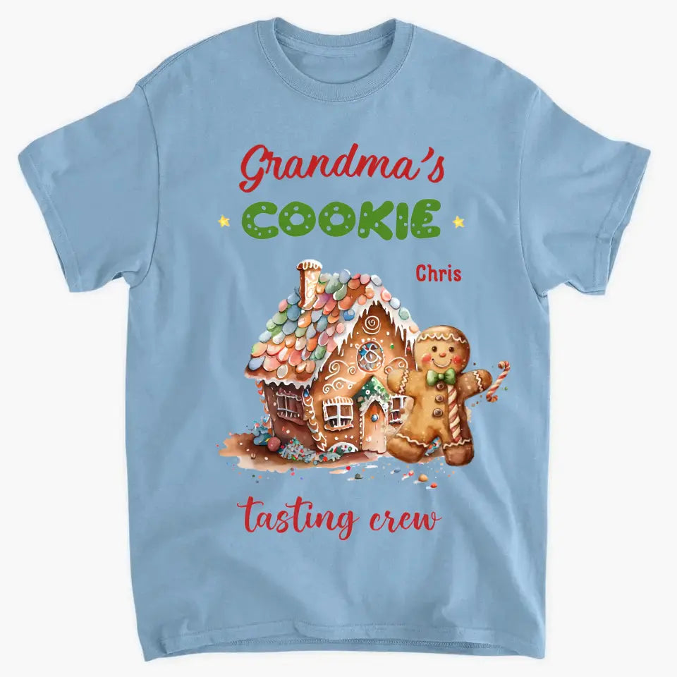Grandma's Cookie Tasting Crew - Personalized Custom T-Shirt - Christmas Gift For Grandma, Mom, Family Members