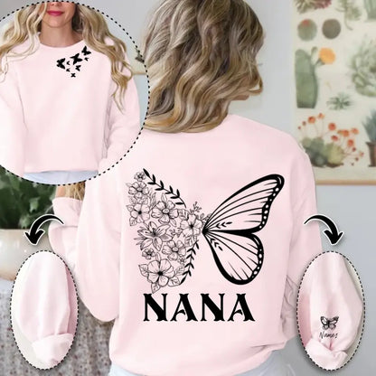 Personalized Grandma/Mom Kids Butterfly Sweatshirt