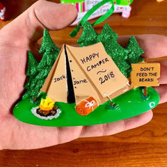 Camping Tent Personalized Christmas Ornament, 2023 Friends Ornament, Gift for Campers