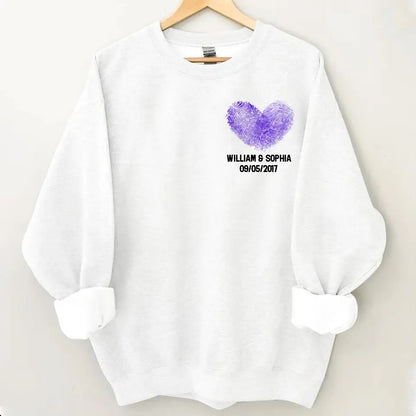 Couple Heart-shaped fingerprints Personalized Sweatshirt