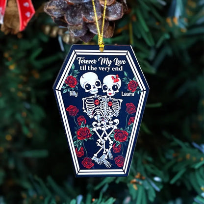 Forever My Love Til The Very End, Personalized Ornament, Christmas Gifts For Couple