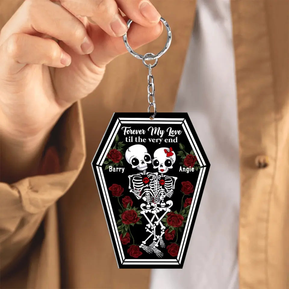 Forever my love until the end, personalized keychain, Christmas gift for couples