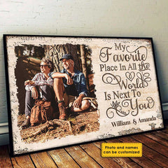 Next To You Is One Of My Favorite Places To Be - Upload Image - Personalized Horizontal Poster