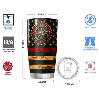 Custom Logo Clothes And Helmet Firefighter Tumbler