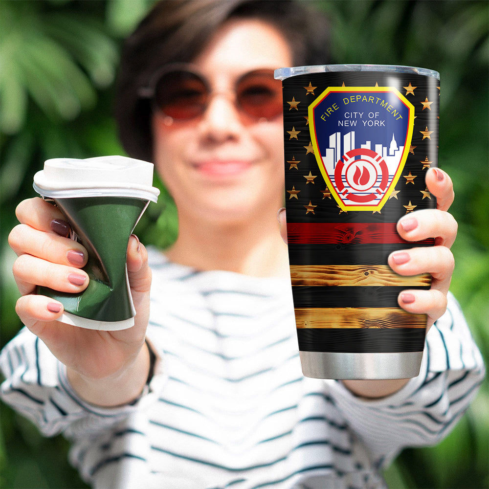 Custom Logo Clothes And Helmet Firefighter Tumbler