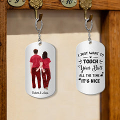 Personalized Funny Couple Keychain Roses Are Red Foxes Are Clever I Like Your Butt Couple Aluminium Keychain