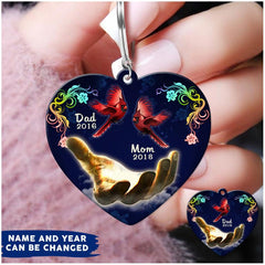 Memorial Dad & Mom Custom Name & The Year Acrylic Keychain Ntk24feb22dd1 Acrylic Keychain Humancustom - Unique Personalized Gifts 4.5x4.5 cm 