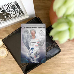 Angel Wings of Mother Upload Photo As I Sit In Heaven Personalized Metal Wallet Card