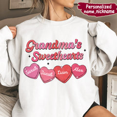 Pinky Mom Grandma's Sweetheart Kids Personalized Sweatshirt