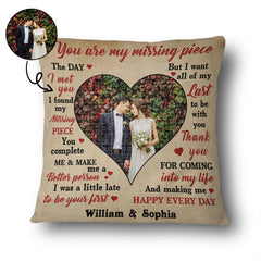 Custom Photo Wedding Couple You Are My Missing Piece - Gift For Family Married Couples - Personalized Custom Pillow