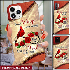 Personalized Family Loss Cardinal Rose Infinite Love Custom Name Date Memorial Gift Phone case