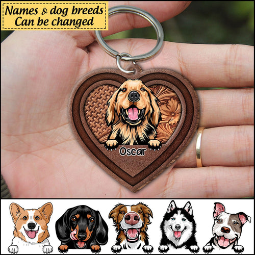 Dog Heart - Gift For Dogs Lover - Personalized Wooden Keychain