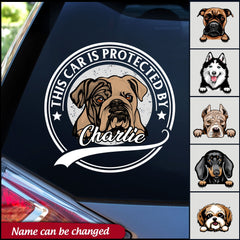 Personalized This Car Is Protected By Dog Decal