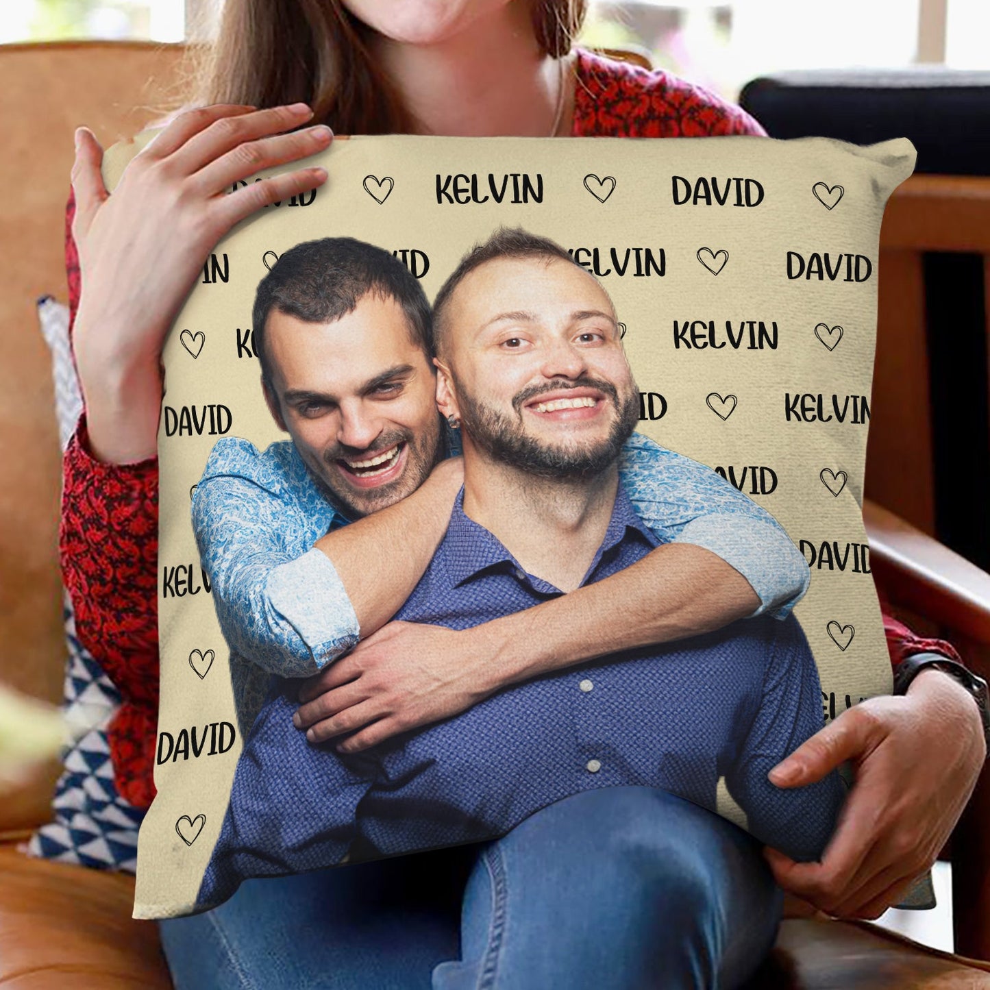 Custom Photo Couple And Name - Gift For Couples, Husband, Wife - Personalized Pillow