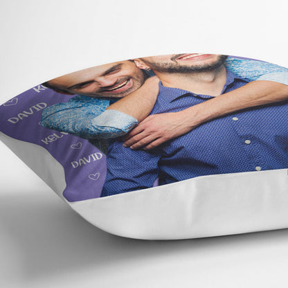 Custom Photo Couple And Name - Gift For Couples, Husband, Wife - Personalized Pillow
