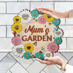 Nana, Mom, Auntie Family Colorful Daisy - Birthday, Home Decor, Loving Gift For Mother, Grandma, Grandmother - Personalized Custom Shaped Wood Sign