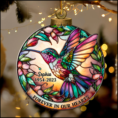 Memorial Hummingbird Personalized Acrylic Ornament