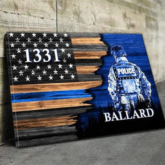 Police Officer Suit Half Thin Blue Line Flag Personalized posters Print