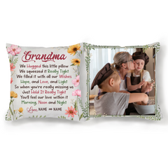 Custom Pillow for Grandma, Mother’s Day Gifts From Grandkids, Personalized Grandkids Names Grandma Gift