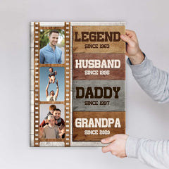 Legend Husband Daddy Grandpa Photo Posters, Father’s Day Gifts For New Grandpa, Personalized Daddy Grandpa Gifts