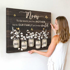 Mothers Day Personalized Gifts for Mom, Mom Sign with Kids Names, Gift for Mom From Daughter Birthday