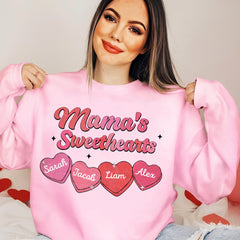 Pinky Mom Grandma's Sweetheart Kids Personalized Sweatshirt