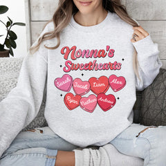 Pinky Mom Grandma's Sweetheart Kids Personalized Sweatshirt