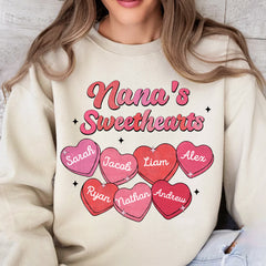 Pinky Mom Grandma's Sweetheart Kids Personalized Sweatshirt