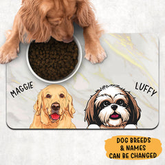 Marble Dog Pet Placemat, Personalized Pet Food Mat, Dog Lovers Gifts